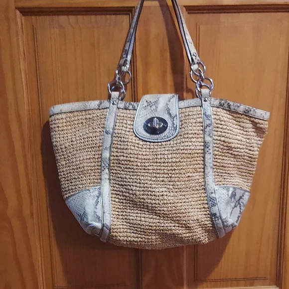 Coach Tan and Gray Shoulder Bag - Picture 1 of 6